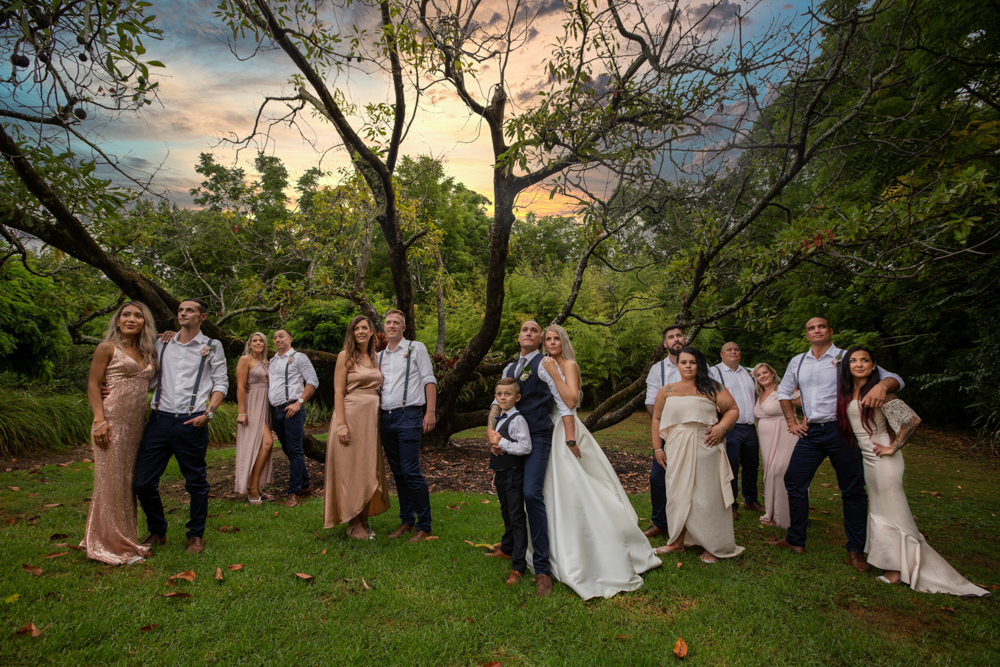Bridal party sunset at Black Walnut