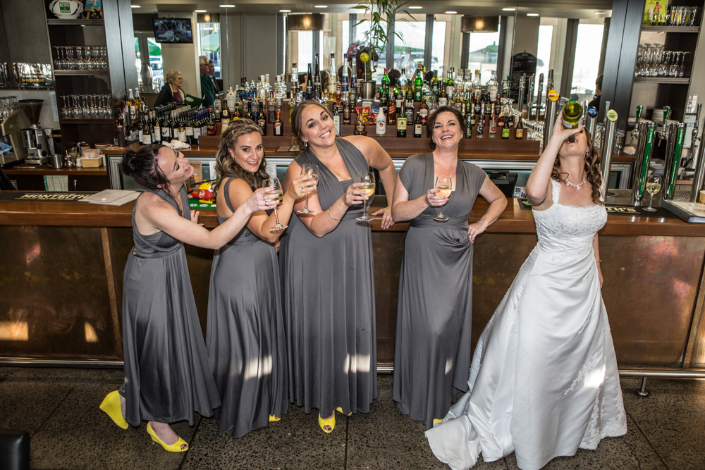 Bride and Bridesmaids having a drink Bethlehem-3