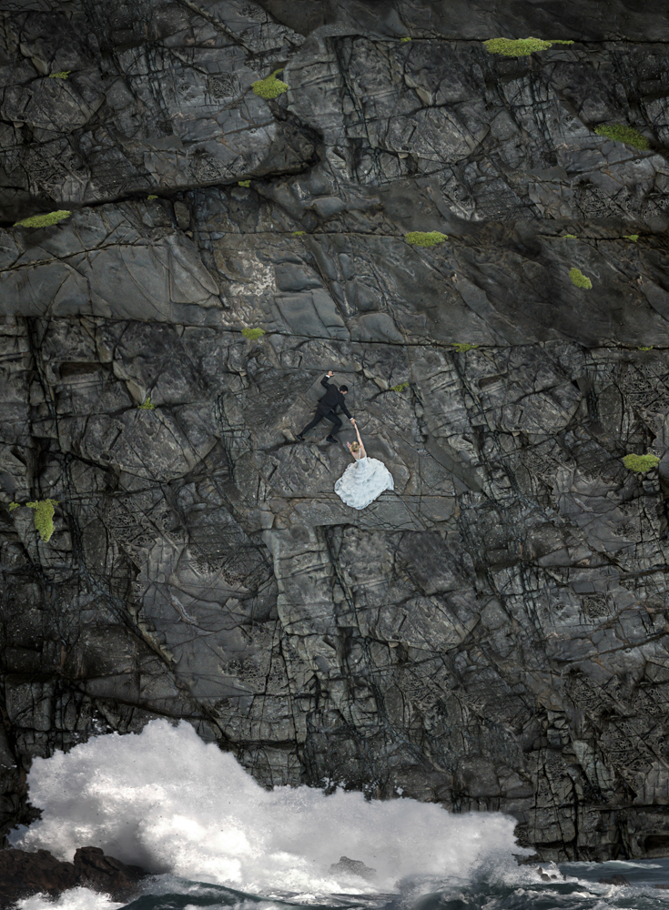 Bride and Groom on a cliff-1-6